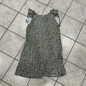 Olive Green and White Patterned knit Dress XL